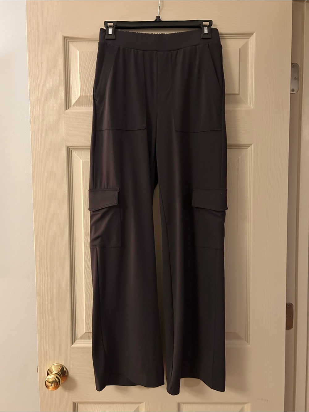 LOFT Black Wide-Leg Cargo Trousers